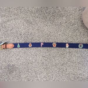 Smathers & Branson 100% Hand Stitched Needlepoint Christmas Belt